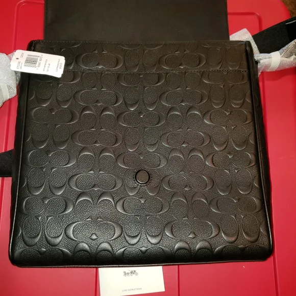 🖤Coach Black Leather Signature Messenger Bag - Picture 3 of 8